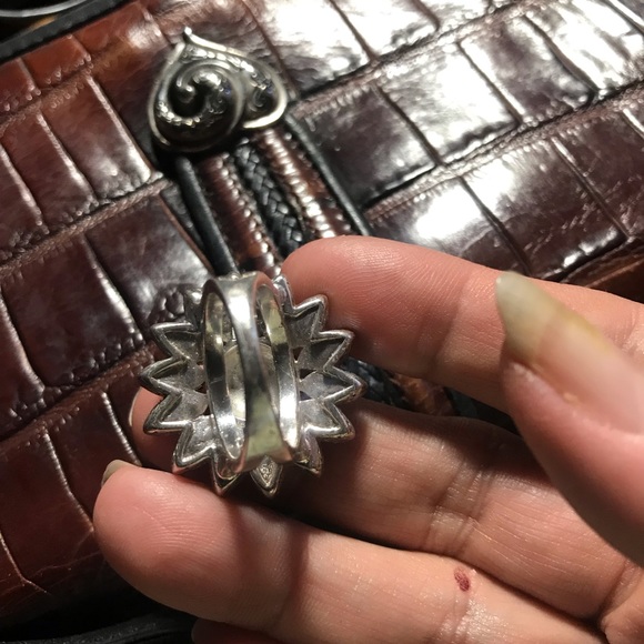 Fossil 925 flower CZ ring - Picture 3 of 5
